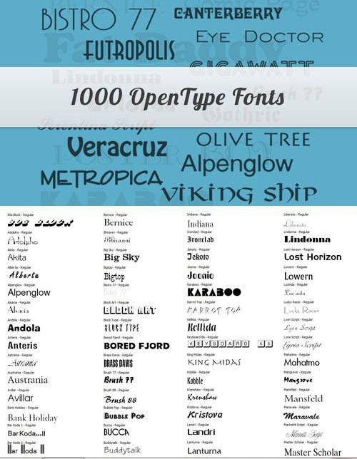 1000 Opentype Font Collection 2 1