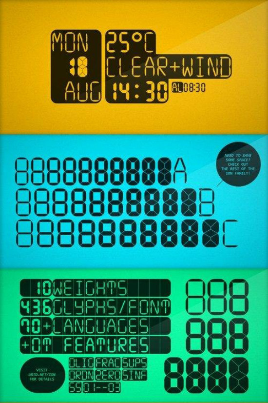 7 segment display fonts typeface