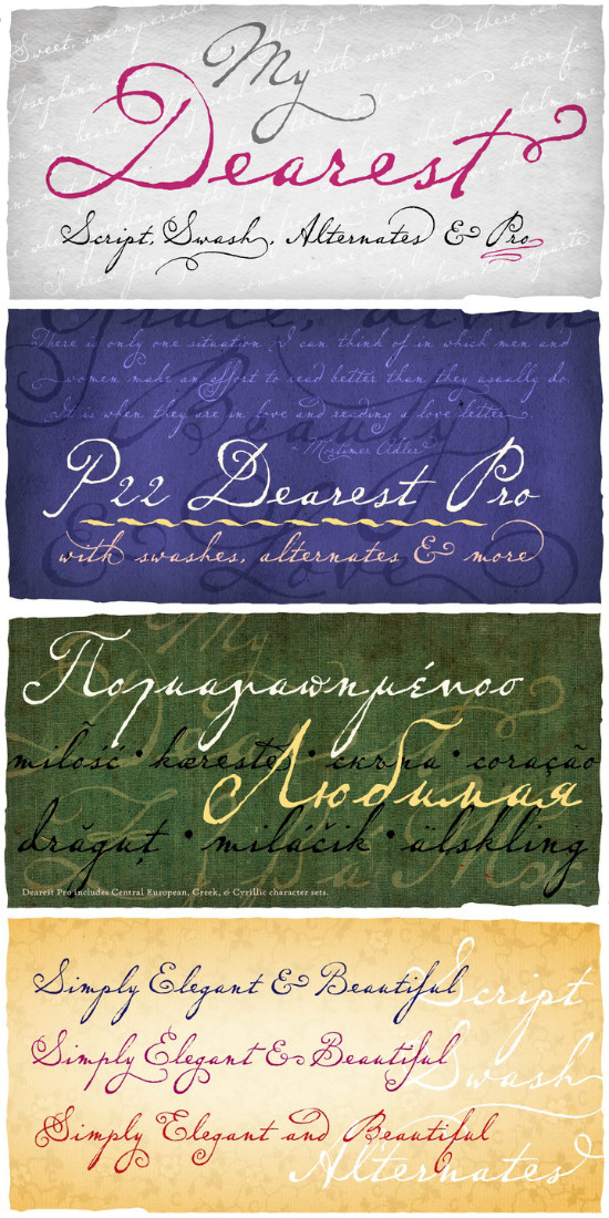 p22 dearest swash font