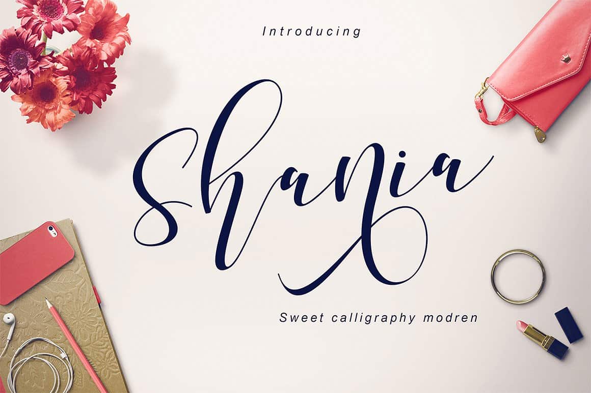 Free Shania Sweet Calligraphy Script Fonts