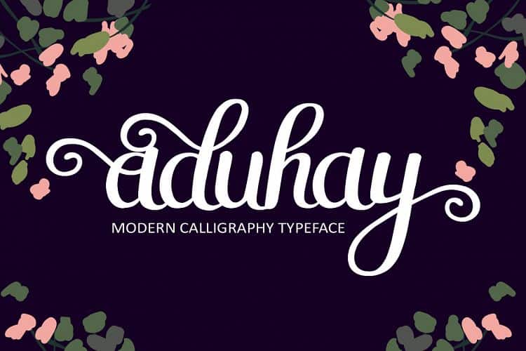 Free Aduhay Script Script Fonts