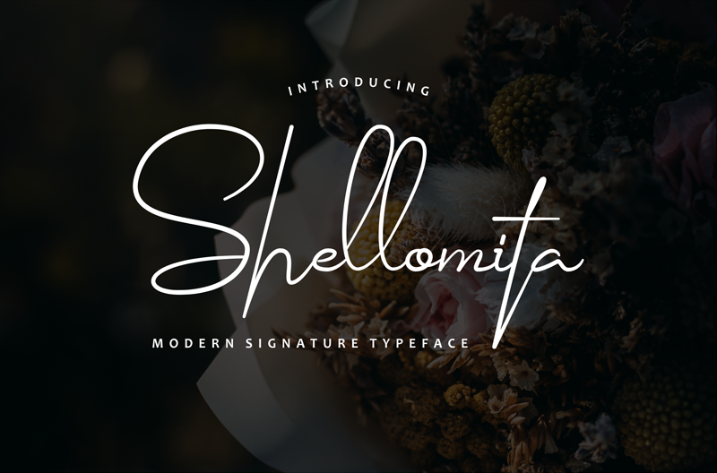 Download Free Shellomita Signature Font Befonts Com PSD Mockup Template