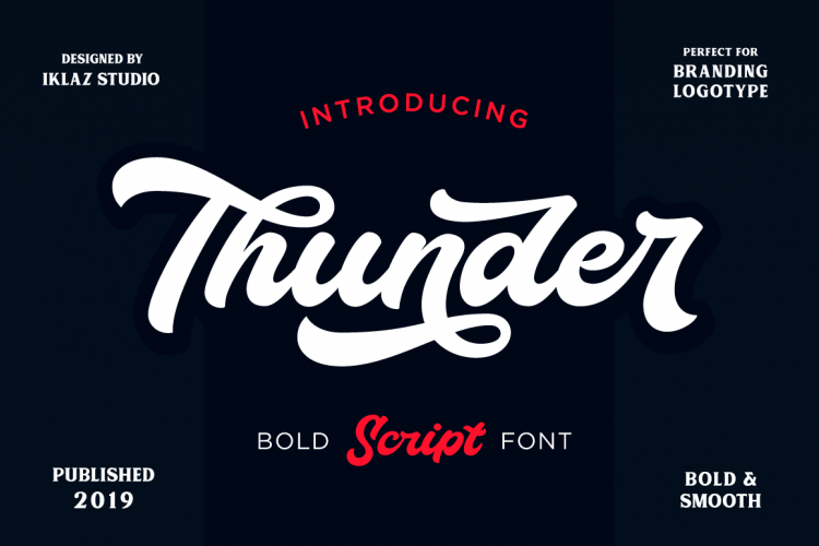 Thunder Bold Script Font Befonts Com