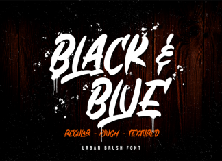 Black & Blue Script Font