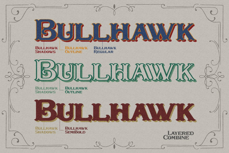 Bullhawk Layered Font