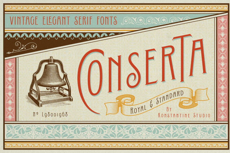 Download Conserta Vintage Display Font Befonts Com PSD Mockup Templates