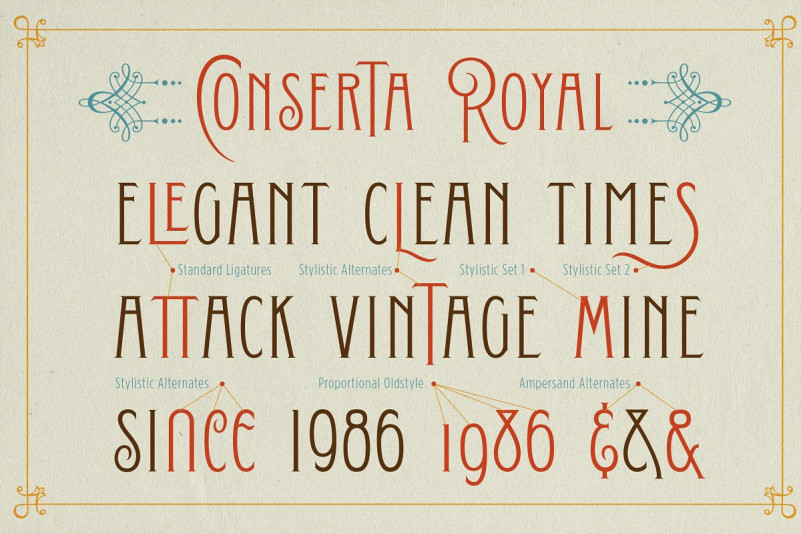 Download Conserta Vintage Display Font Befonts Com Yellowimages Mockups