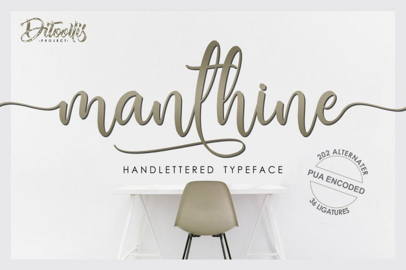 Manthine Handlettered Font