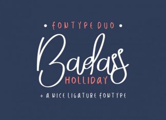 Badass Holliday Script Font Duo