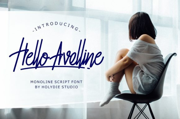 Hello Avelline - Monoline Script Font