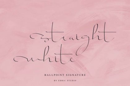 Straight white Calligraphy Font