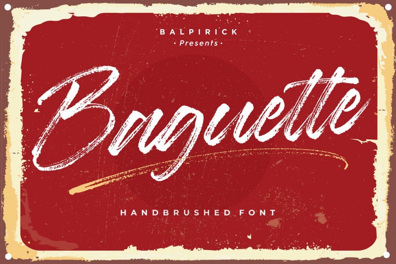 Baguette Natural Handbrushed Font