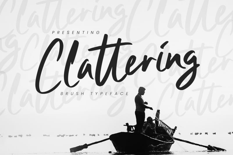 Clattering Brush Font