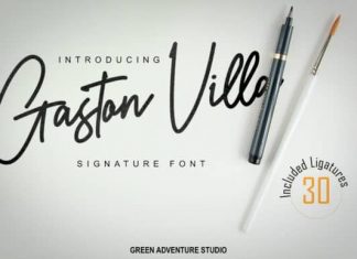 Gaston Villa Handwritten Font