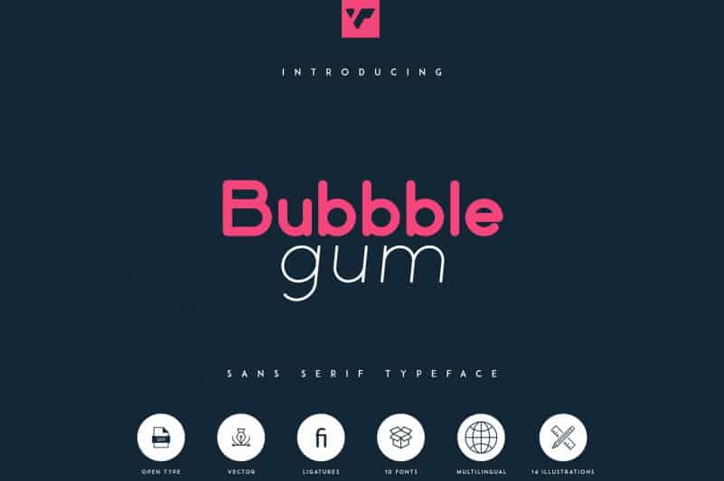 Bubbble Gum Sans Serif Typeface