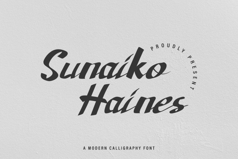 Sunaiko Haines Calligraphy Font