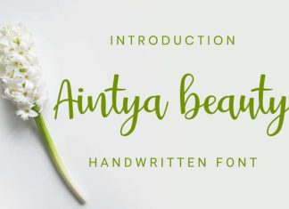 Aintya beauty Handwritten Font