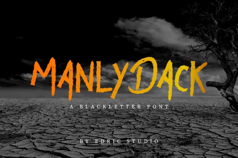 Manly Dack Grunge Script Font