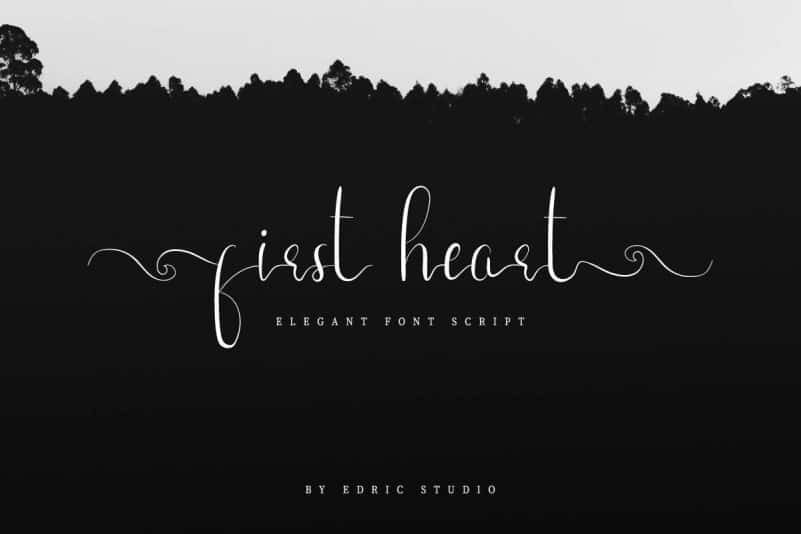 First Heart Calligraphy Font