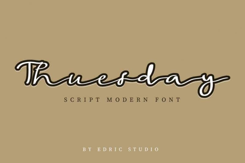 Thuesday Script Modern Font