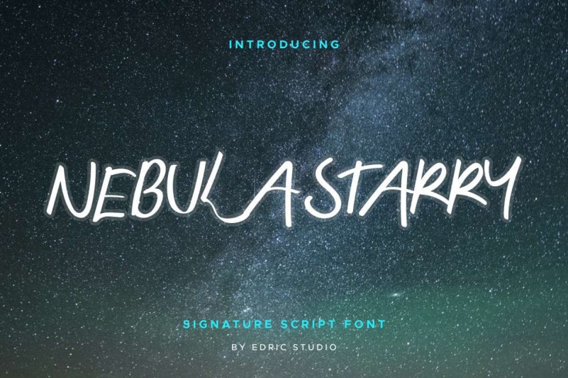 Nebula Starry Script Font