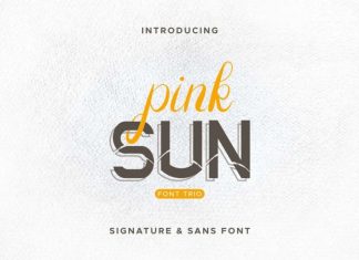 Pink Sun Display Font Trio