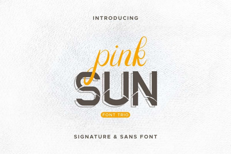 Pink Sun Display Font Trio