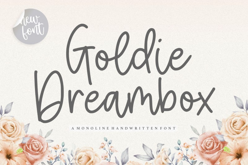 Goldie Dreambox Monoline Handwritten Font