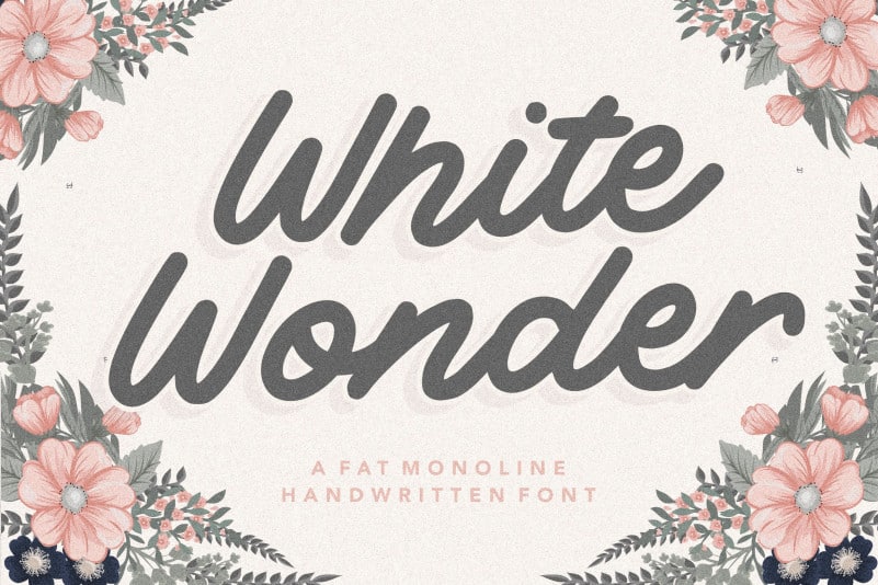 White Wonder Monoline Handwritten Font
