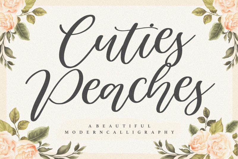 Cuties Peaches Modern Calligraphy Font