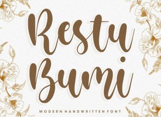 Restu Bumi ,Modern, Handwritten Font