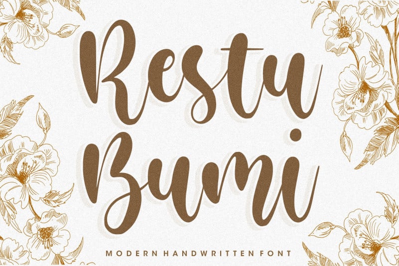 Restu Bumi ,Modern, Handwritten Font