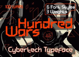 Hundred Wars Cyber Tech Typeface