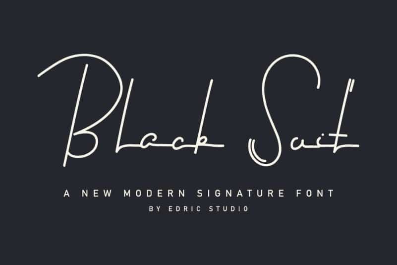 Black Suit Signature Font