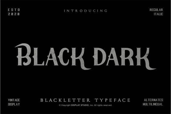 Black Dark Display Font