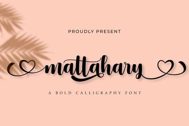 Mattahary Calligraphy Font