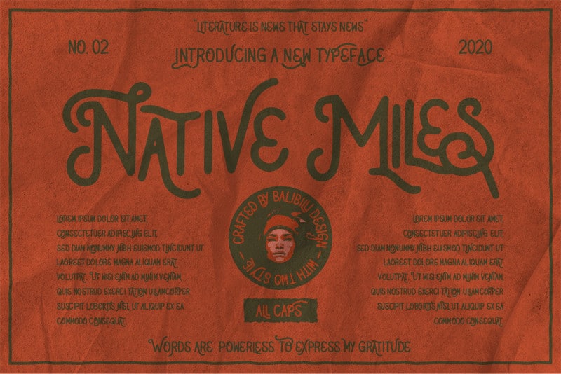 Native Miles Vintage Font