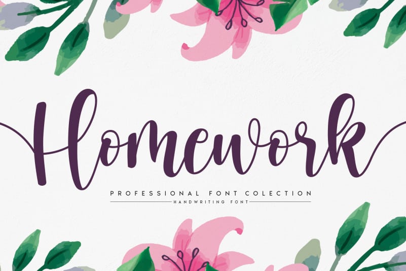Homework Script Font