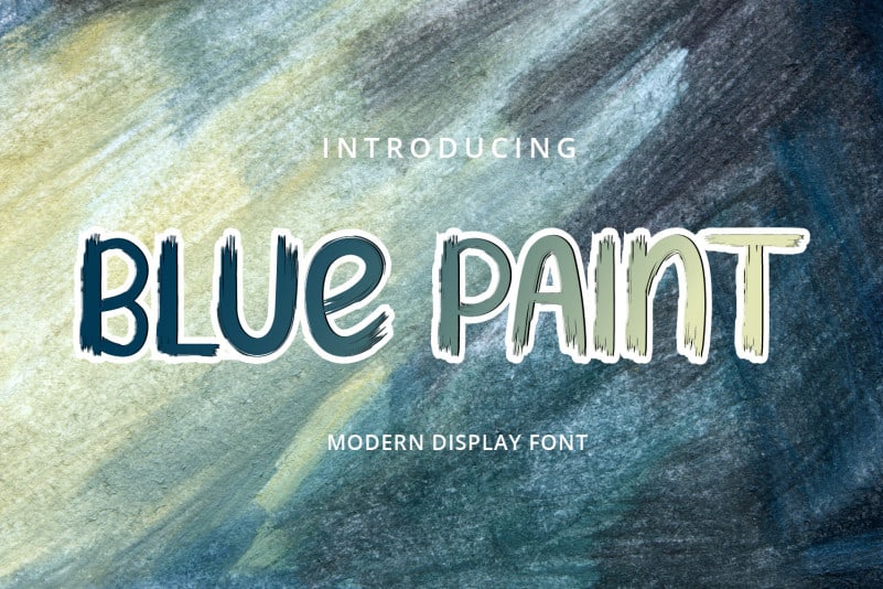 Download Free Blue Paint Brush Font Befonts Com PSD Mockup Template