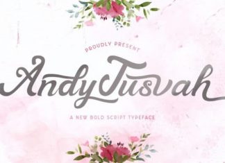 Andy Tusvah Calligraphy Font