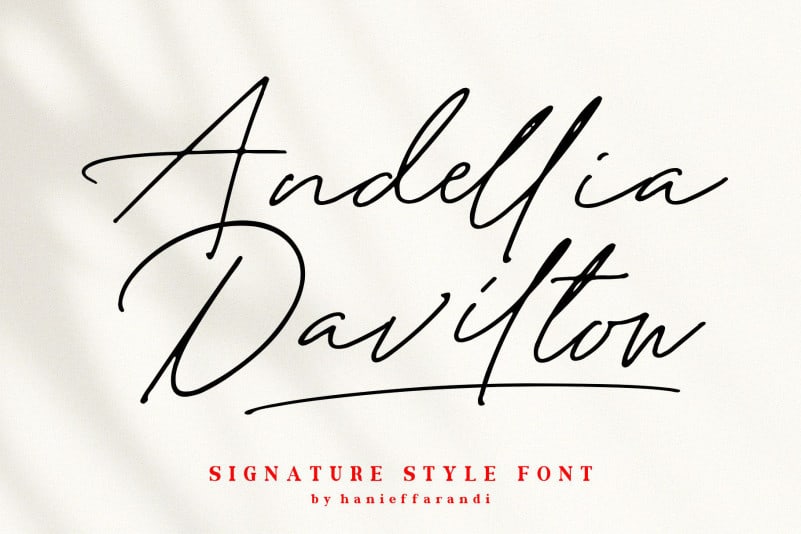 Andellia Davilton Handwritten Font