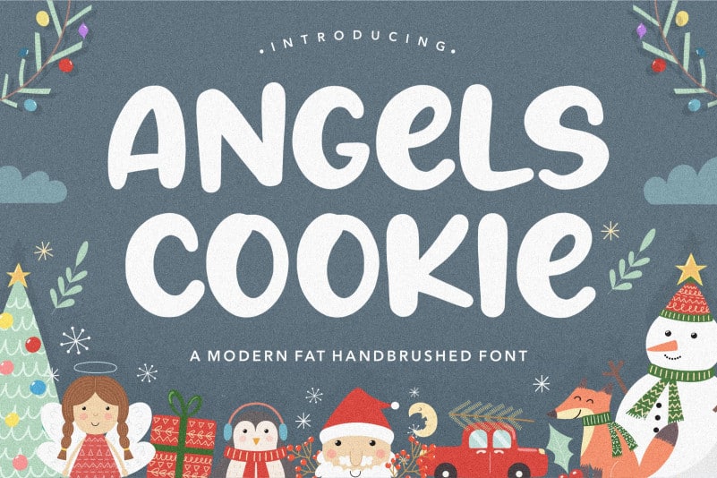 Angels Cookie Modern Fat Handbrushed Font