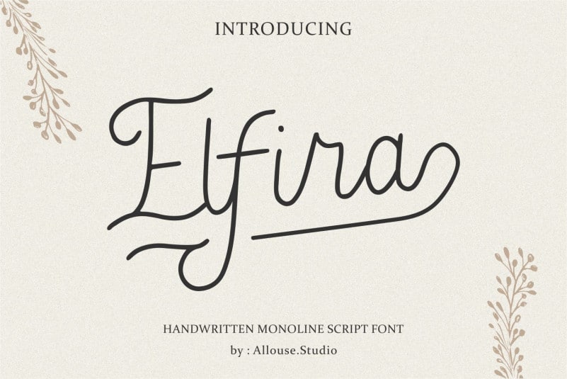 Elfira Monoline Script Font Family