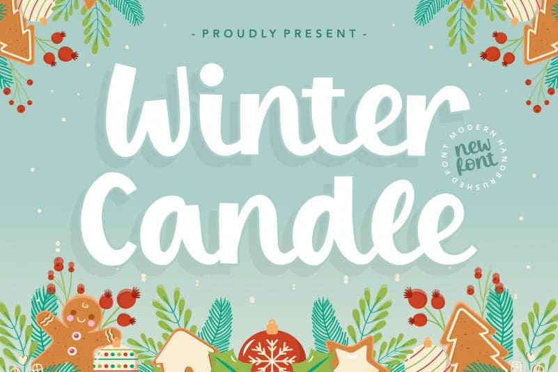 Winter Candle Modern Handbrushed Font
