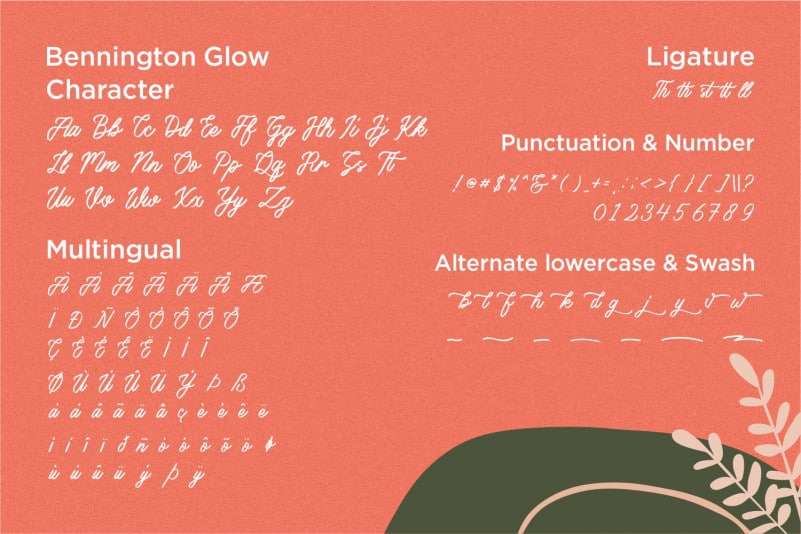 Bennington Glow Brush Lettering Script Font Befonts Com