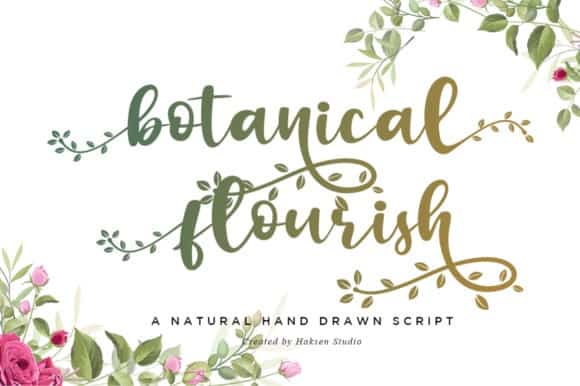 Botanical Flourish Calligraphy Font