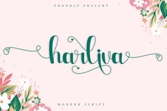Harliva Calligraphy Font