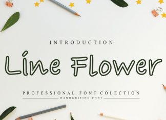 Line Flower Display Font