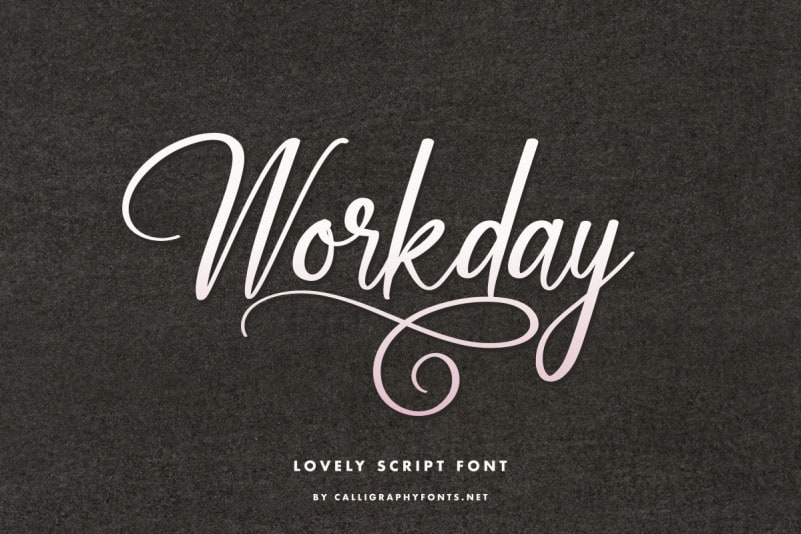 Workday Calligraphy Font