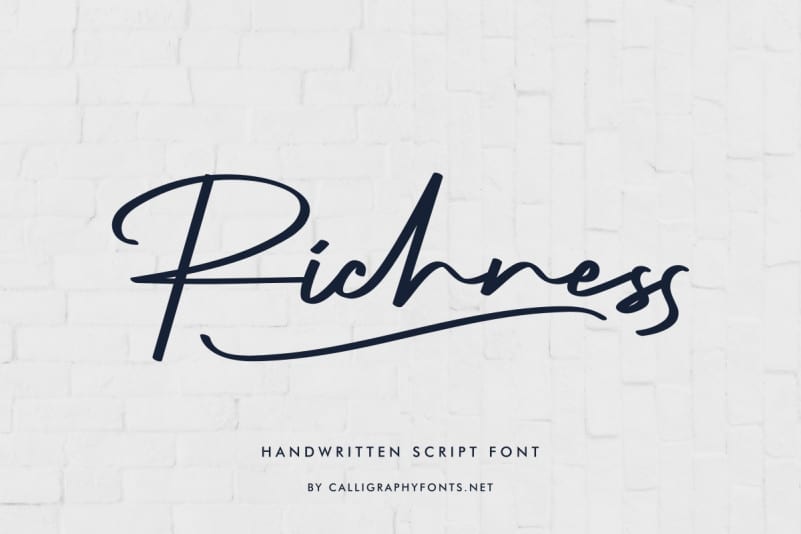 Richness Signature Script Font